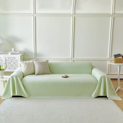 Fresh Geometric Sofa Throw Cover, Modern Textured Breathable Couch Protector Blanket