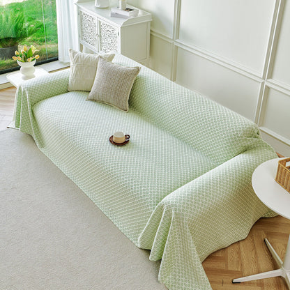 Fresh Geometric Sofa Throw Cover, Modern Textured Breathable Couch Protector Blanket