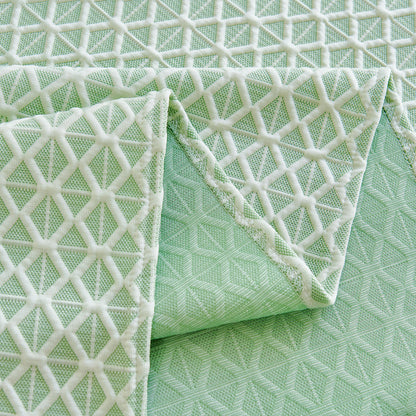 Fresh Geometric Sofa Throw Cover, Modern Textured Breathable Couch Protector Blanket