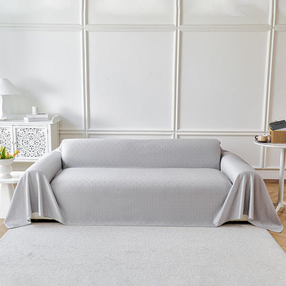 Cooling Ice Silk Soft Sofa Cover Blanket, Woven Geometric Textured Modern Couch Cover