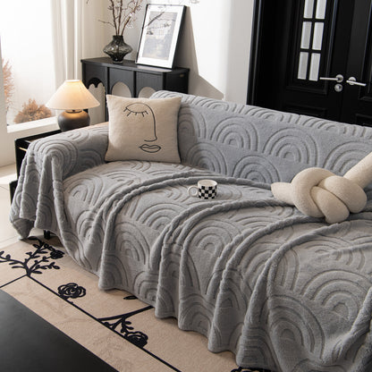 Plush Warm Decor Couch Cover Soft Jacquard Fleece Throw Blankets for Bed Couch Sofa Chair