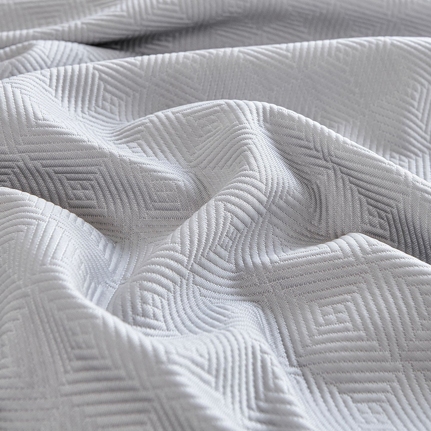 Cooling Ice Silk Soft Sofa Cover Blanket, Woven Geometric Textured Modern Couch Cover