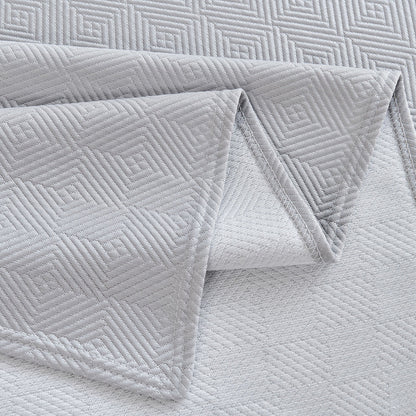 Cooling Ice Silk Soft Sofa Cover Blanket, Woven Geometric Textured Modern Couch Cover