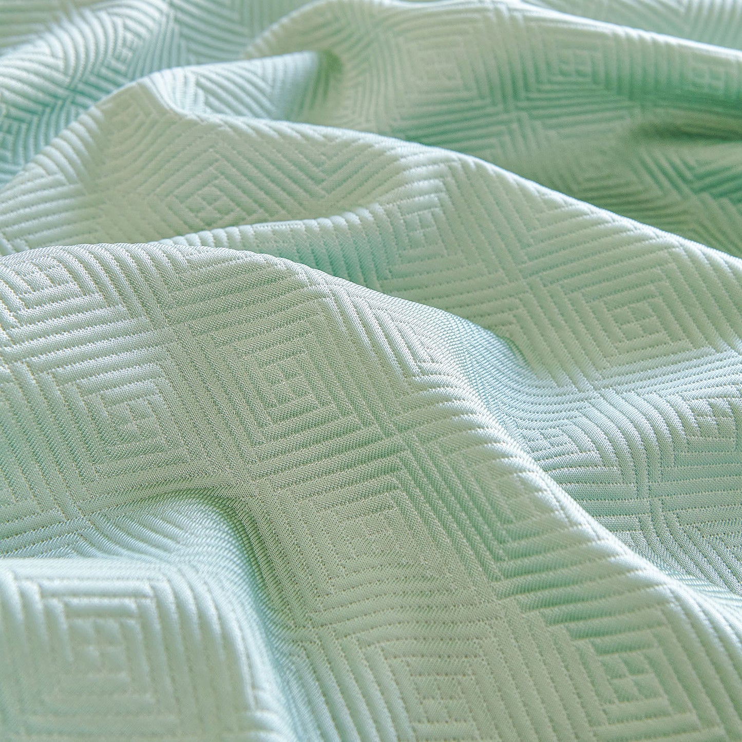 Cooling Ice Silk Soft Sofa Cover Blanket, Woven Geometric Textured Modern Couch Cover