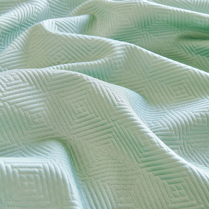 Cooling Ice Silk Soft Sofa Cover Blanket, Woven Geometric Textured Modern Couch Cover