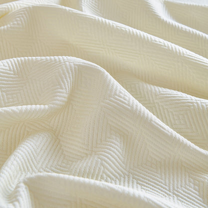 Cooling Ice Silk Soft Sofa Cover Blanket, Woven Geometric Textured Modern Couch Cover