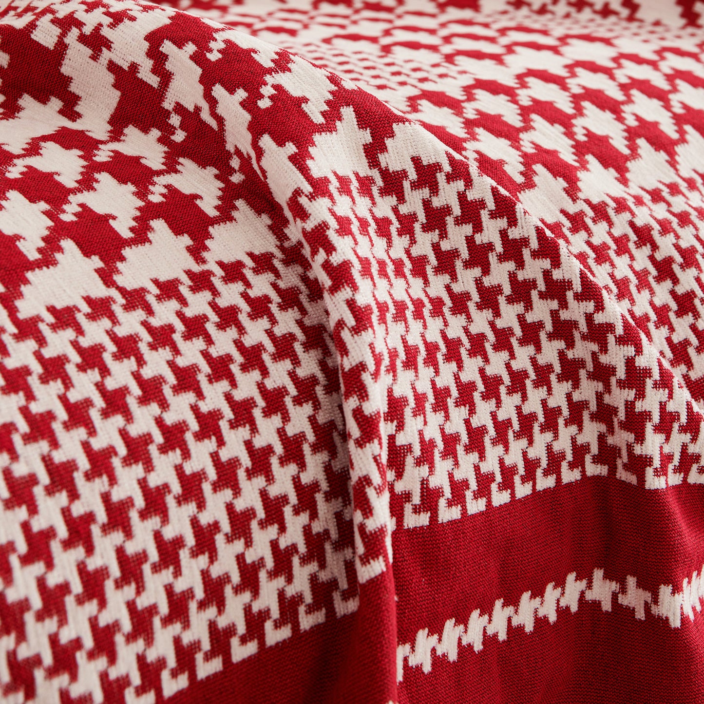 Chenille Houndstooth Couch Cover, Chaise Lounge Blanket Cover, Sectional Couch Scratch Protector