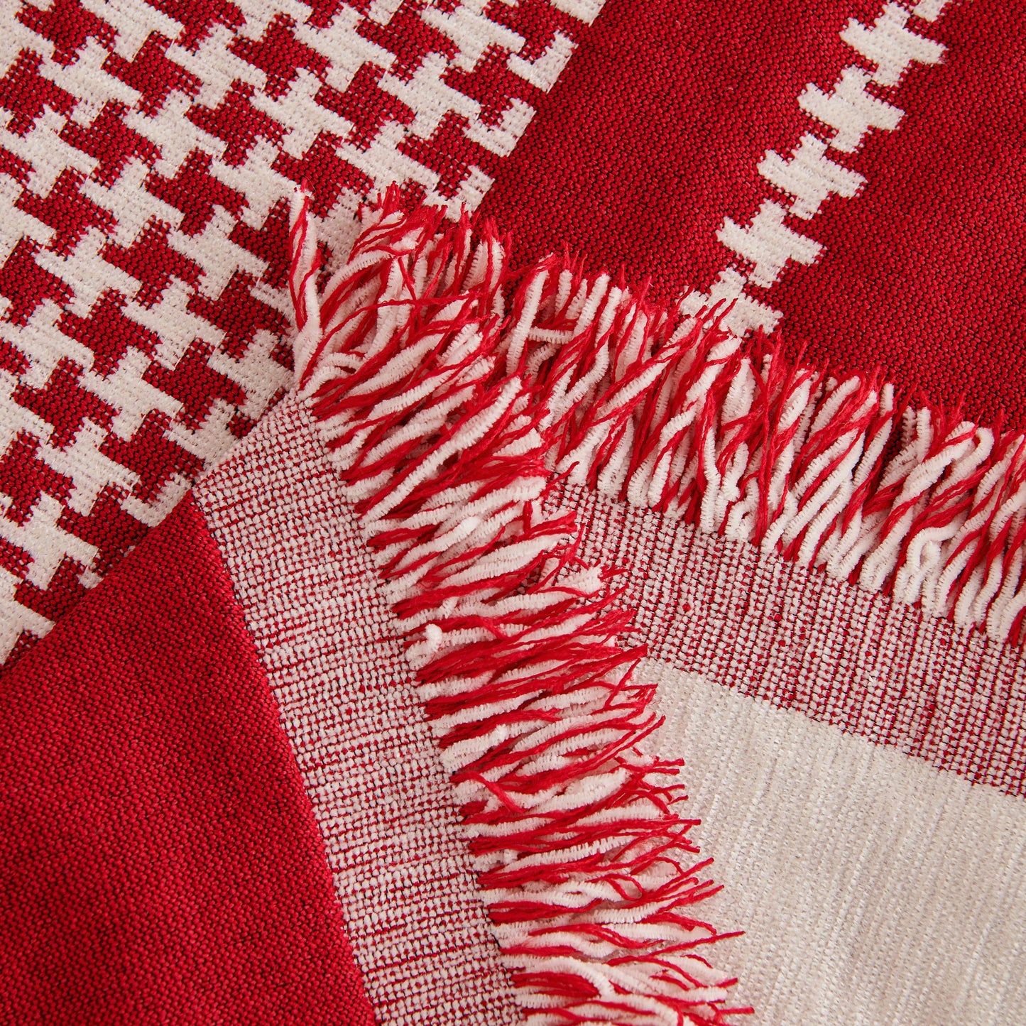 Chenille Houndstooth Couch Cover, Chaise Lounge Blanket Cover, Sectional Couch Scratch Protector