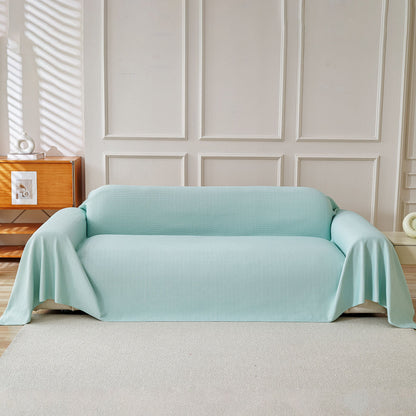 Cooling Ice Silk Knit Couch Cover, Breathable Pet Friendly Soft Throw Cover for Sofas