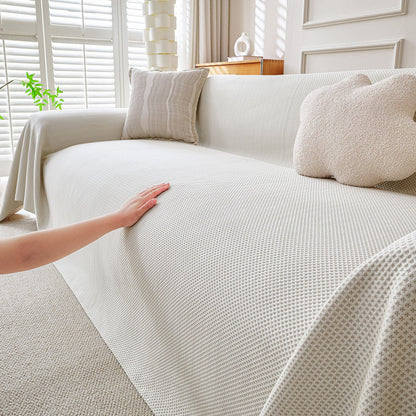 Cooling Ice Silk Knit Couch Cover, Breathable Pet Friendly Soft Throw Cover for Sofas