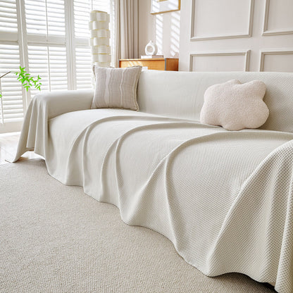 Cooling Ice Silk Knit Couch Cover, Breathable Pet Friendly Soft Throw Cover for Sofas