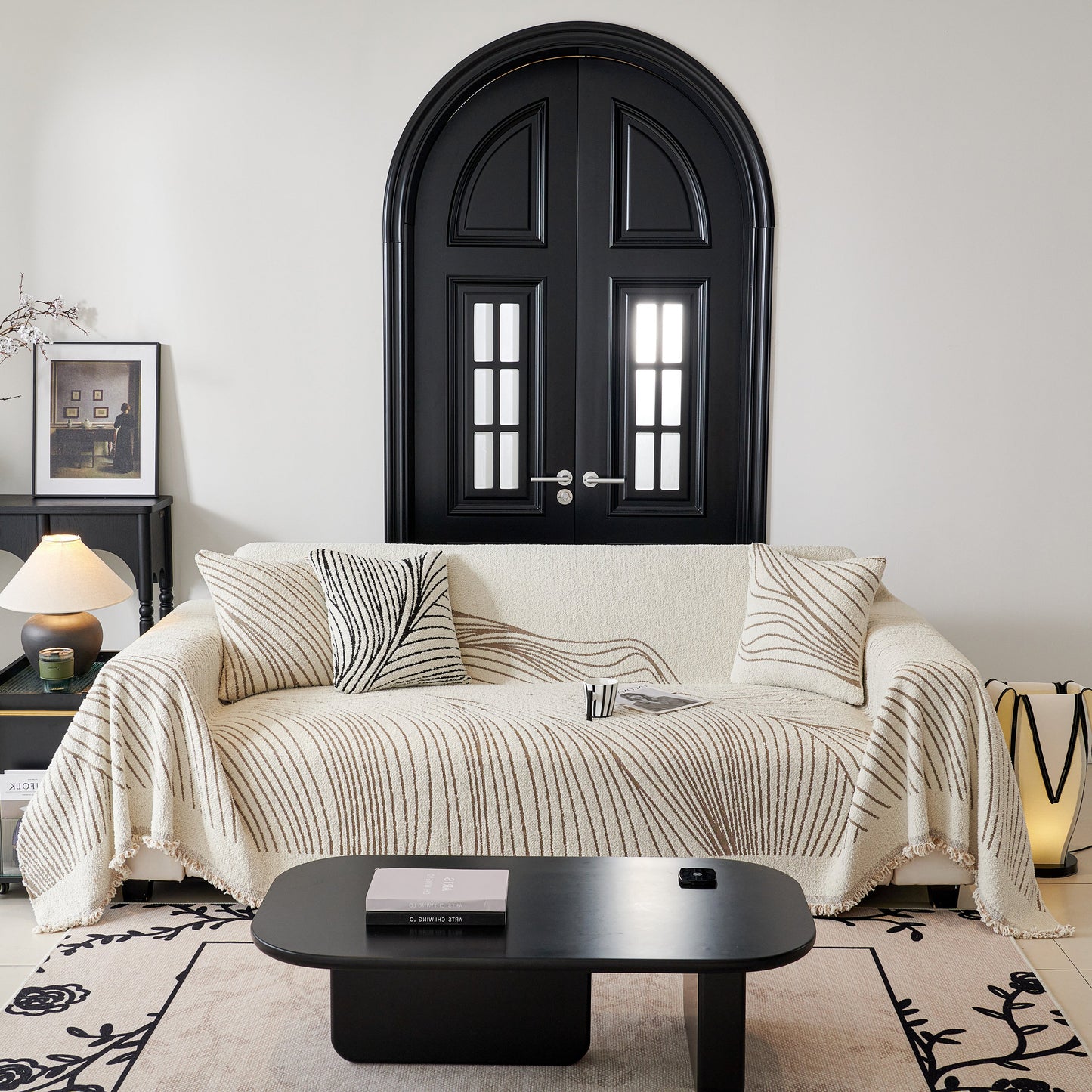 Cozy Striped Sofa Throw Blanket L Shaped Sectional Couch Covers Luxury Throws for Sofas