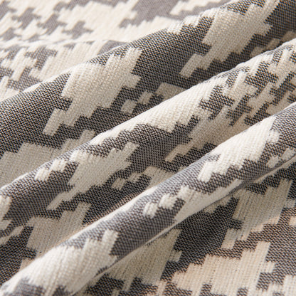 Chenille Houndstooth Couch Cover, Chaise Lounge Blanket Cover, Sectional Couch Scratch Protector