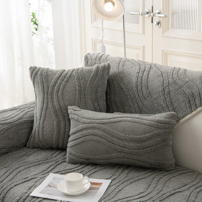 Winter Thickened Non-slip Blanket, Three-Dimensional Embossed Cotton Velvet Sofa Cover