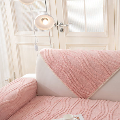 Winter Thickened Non-slip Blanket, Three-Dimensional Embossed Cotton Velvet Sofa Cover