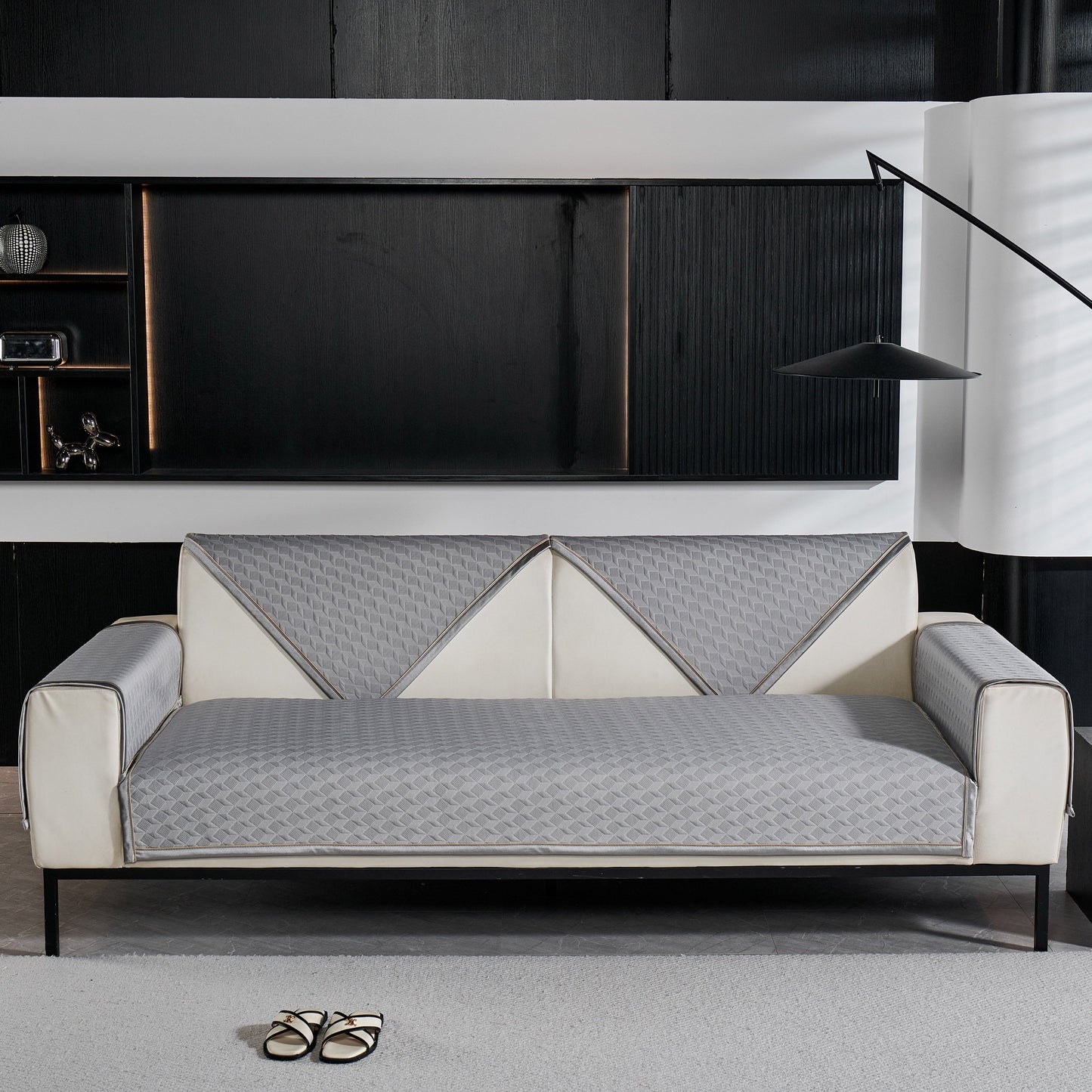 Geometric 3D Sofa Cover, Non-Slip Couch Protector for Seat, Backrest & Armrest