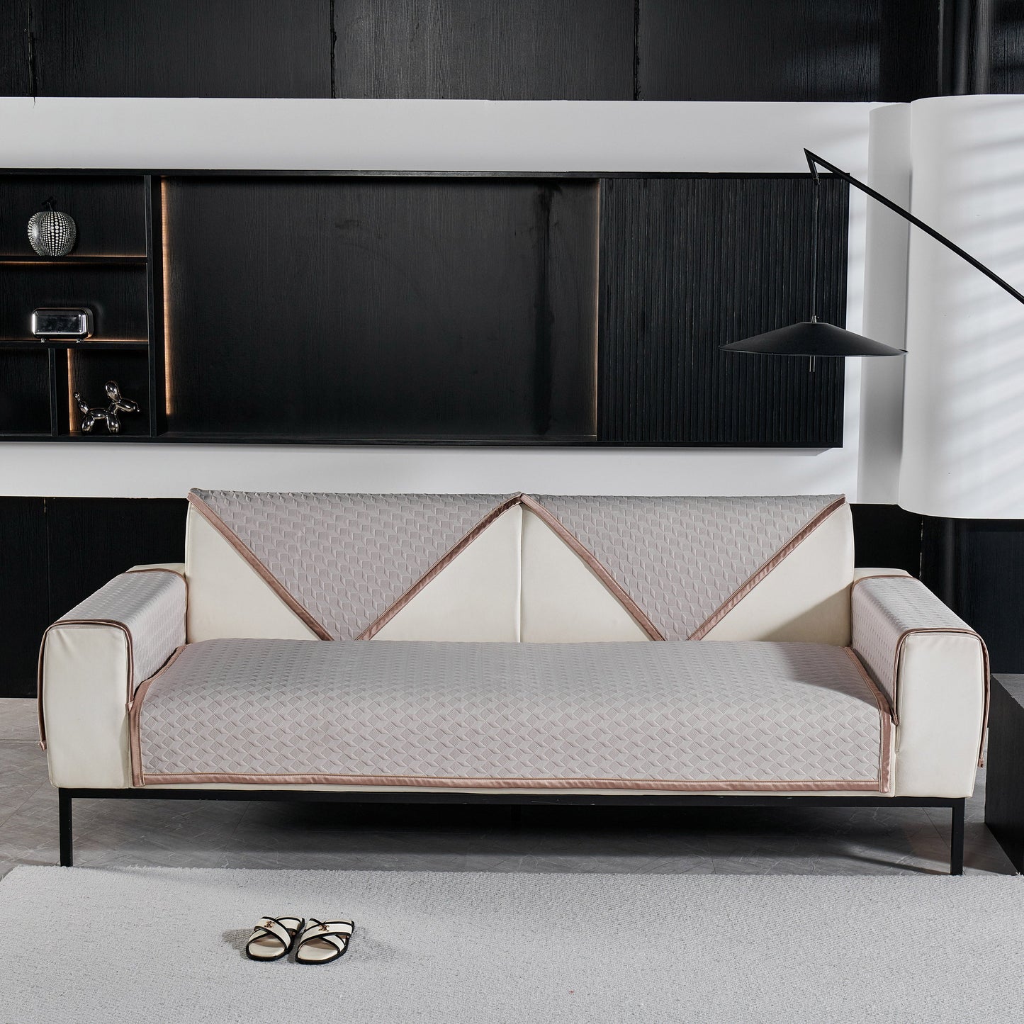 Geometric 3D Sofa Cover, Non-Slip Couch Protector for Seat, Backrest & Armrest