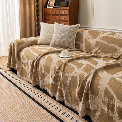 Modern Chenille Bold Abstract Pattern Sofa Cover, Artistic Decorative Furniture Cover