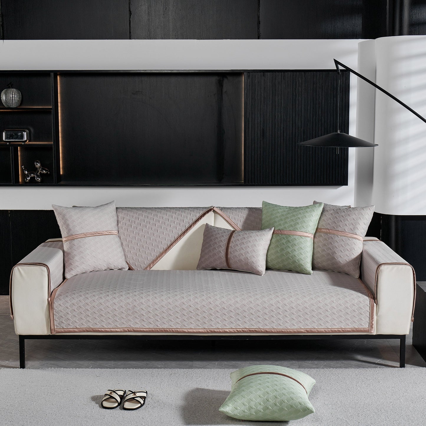 Geometric 3D Sofa Cover, Non-Slip Couch Protector for Seat, Backrest & Armrest
