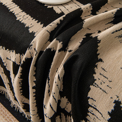 Modern Chenille Bold Abstract Pattern Sofa Cover, Artistic Decorative Furniture Cover