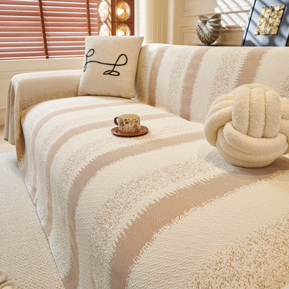 Modern Striped Sofa Throw Blanket, Lightweight Couch Cover for Summer Seating