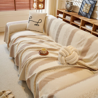 Modern Striped Sofa Throw Blanket, Lightweight Couch Cover for Summer Seating