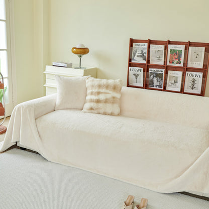 Faux Fur Smooth Plush Comfy Couch Covers, Soft Thicked Durable Blankets and Throws for Sofas