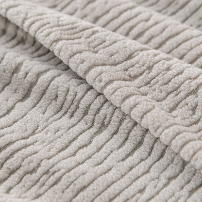 Stretch Textured Vertical Stripe Couch Slipcover, Soft Jacquard Elastic Sofa Cover