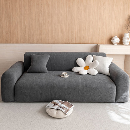 Stretch Textured Vertical Stripe Couch Slipcover, Soft Jacquard Elastic Sofa Cover