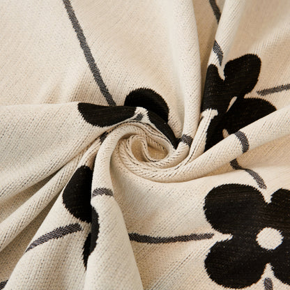 Comfy Four-Leaf Clover Hope Faith Love Luck Blanket for Couch, Chenille Scratch Proof Sofa Blanket Covers