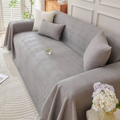 Cooling Scratch Proof Large Sofa Throw Cover, Geometric Texture Couch Protector
