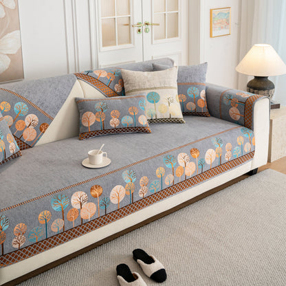 Sofa Cover for Couch, Non-Slip Sectional Couch Cover with Woven Tree Pattern