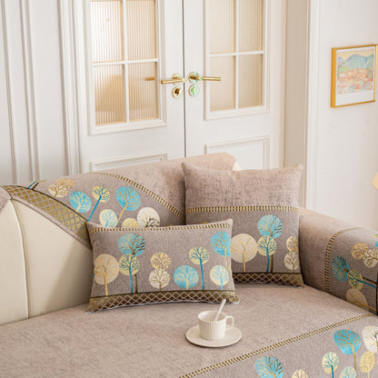 Sofa Cover for Couch, Non-Slip Sectional Couch Cover with Woven Tree Pattern