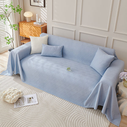 Cooling Scratch Proof Large Sofa Throw Cover, Geometric Texture Couch Protector