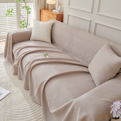 Cooling Scratch Proof Large Sofa Throw Cover, Geometric Texture Couch Protector