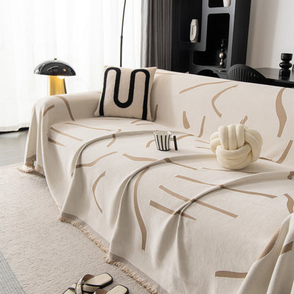 Modern Abstract Couch Cover Blanket, Decor Furniture Protector for Sectional Sofa