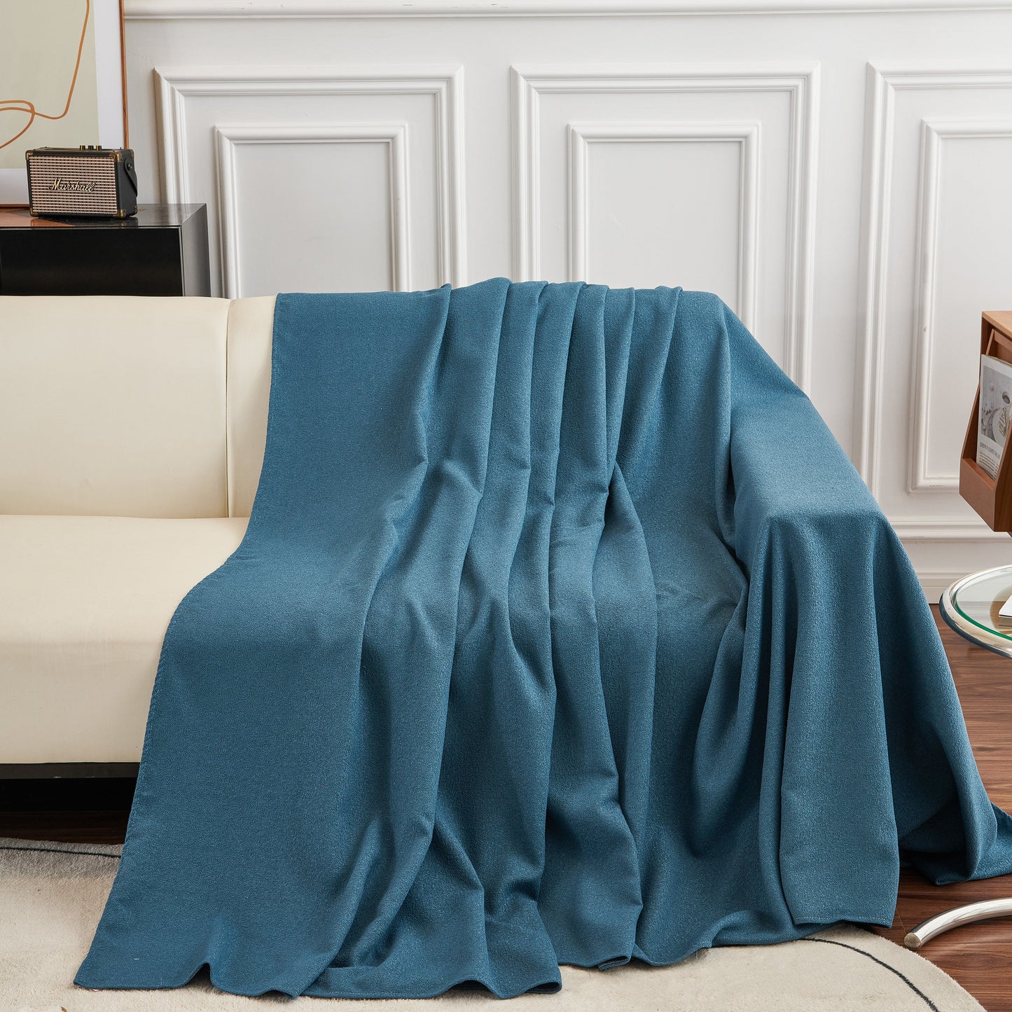 Teddy Throw Blanket and Stylish Slipcover for Couch, Waterproof Sofa Cover for Pets