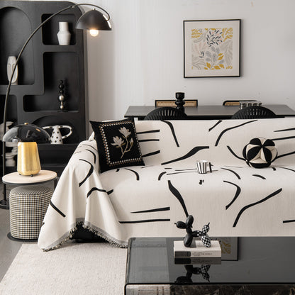 Modern Abstract Couch Cover Blanket, Decor Furniture Protector for Sectional Sofa
