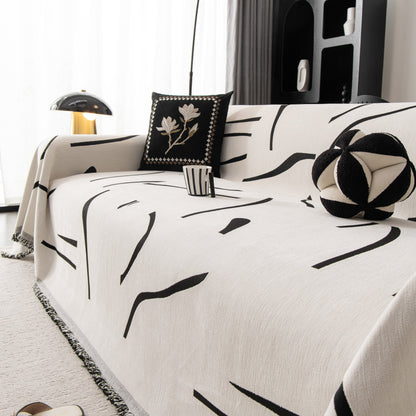 Modern Abstract Couch Cover Blanket, Decor Furniture Protector for Sectional Sofa