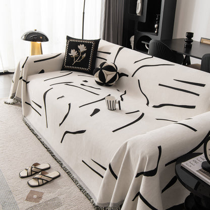 Modern Abstract Couch Cover Blanket, Decor Furniture Protector for Sectional Sofa