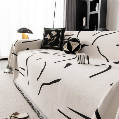 Modern Abstract Couch Cover Blanket, Decor Furniture Protector for Sectional Sofa