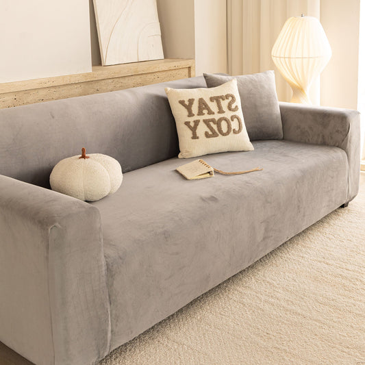 Premium Velvet Thick Stretch Couch Slipcover, Non-Slip Furniture Protector for Pets