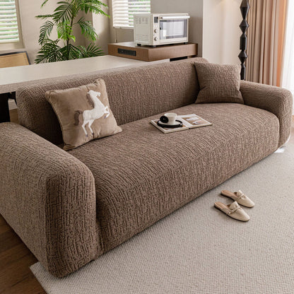 Elastic Stretch Sofa Cover Slipcover, Soft Plush Bubble Textured Jacquard Couch Cover