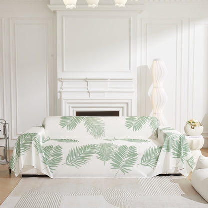 Leaf Printed Slipcover Sofa Covers, Universal Couch Throw Cover, Pets Furniture Protector for Home Decor
