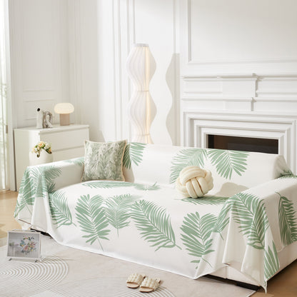 Leaf Printed Slipcover Sofa Covers, Universal Couch Throw Cover, Pets Furniture Protector for Home Decor