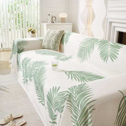 Leaf Printed Slipcover Sofa Covers, Universal Couch Throw Cover, Pets Furniture Protector for Home Decor