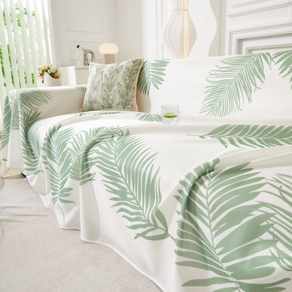 Leaf Printed Slipcover Sofa Covers, Universal Couch Throw Cover, Pets Furniture Protector for Home Decor