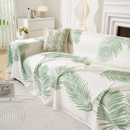 Leaf Printed Slipcover Sofa Covers, Universal Couch Throw Cover, Pets Furniture Protector for Home Decor