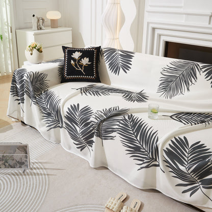 Leaf Printed Slipcover Sofa Covers, Universal Couch Throw Cover, Pets Furniture Protector for Home Decor