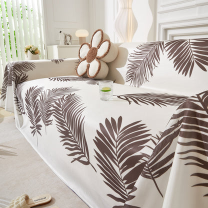 Leaf Printed Slipcover Sofa Covers, Universal Couch Throw Cover, Pets Furniture Protector for Home Decor